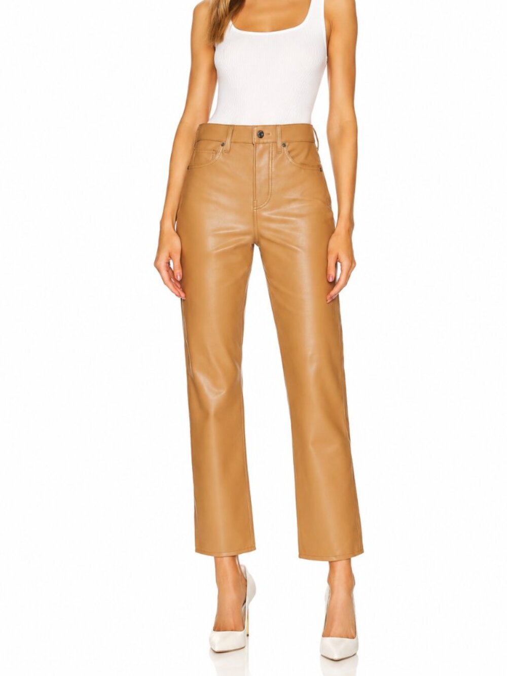 Veronica Beard Joey Faux Leather Straight Leg Size 27